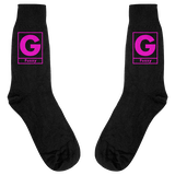 Black Fuzzy Box Logo Socks